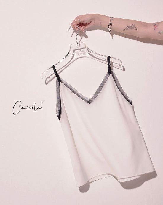 aalis CAMILA MESH camisole (White black)