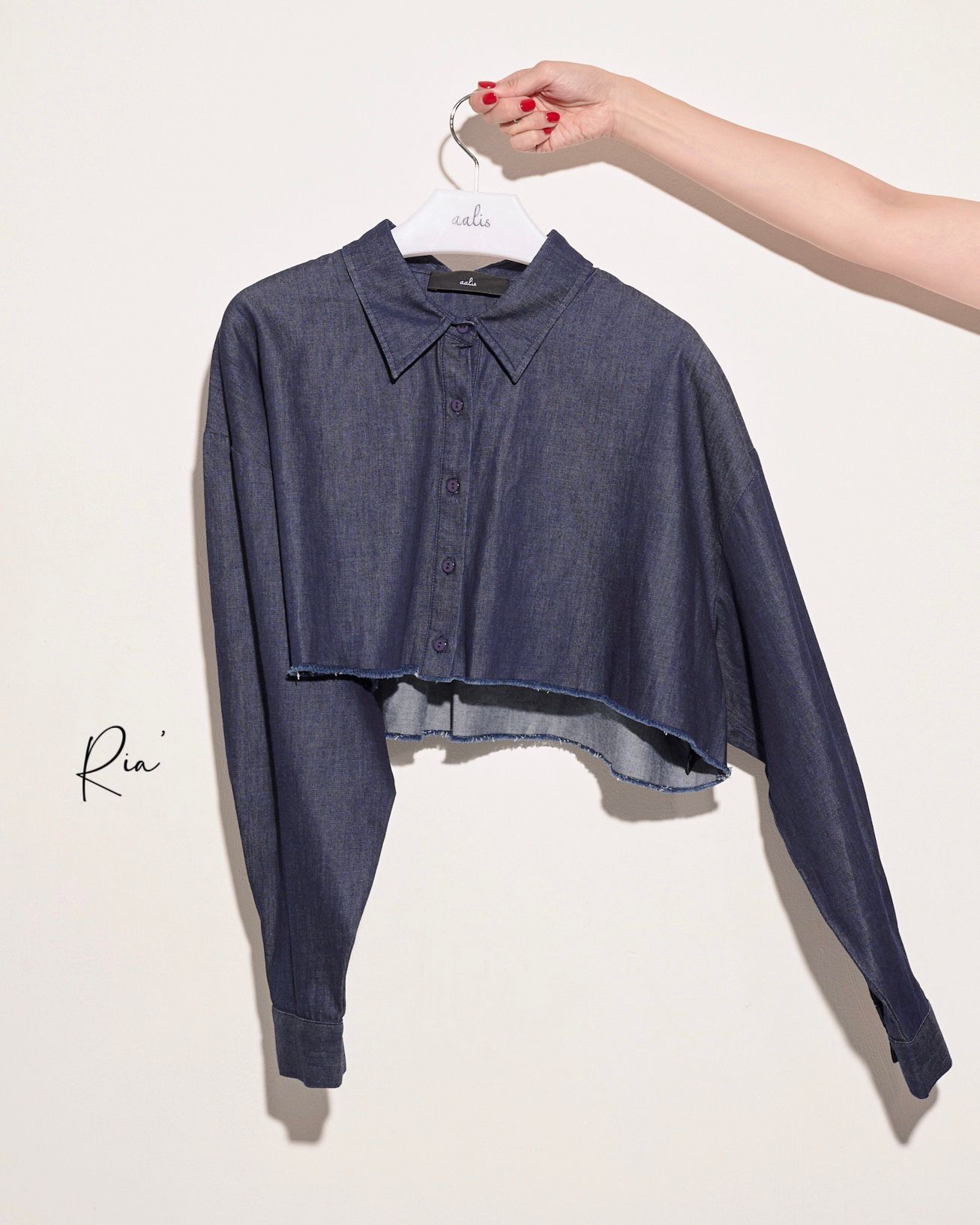 aalis RIA cropped L/S shirt (Denim)