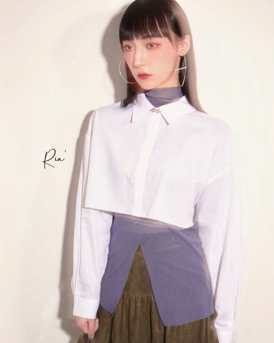 aalis RIA cropped L/S shirt (White)