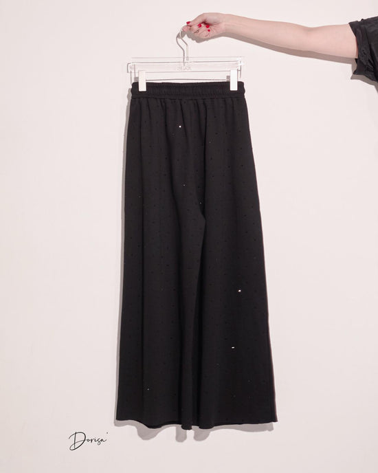 (Pre-order) aalis DORISA elastic waist wide legs knit pants (Black stone)