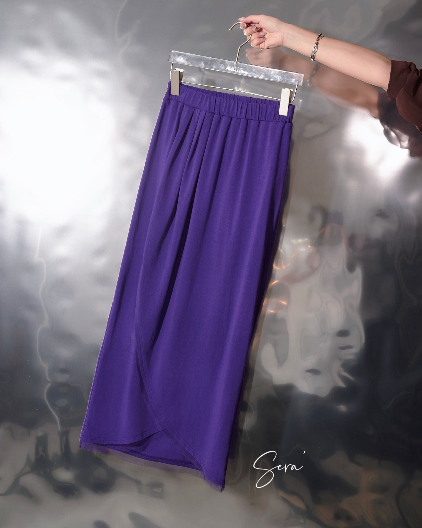 aalis SERA mesh trim details tulip skirt (Purple)