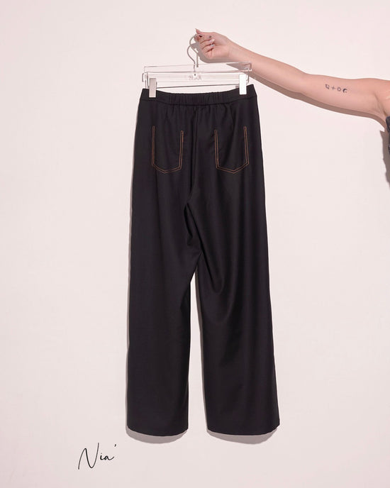 aalis NIA denim details suiting pants (Black)