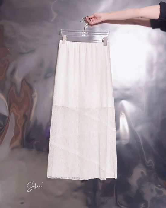 aalis SELIA lace straight skirt (White)