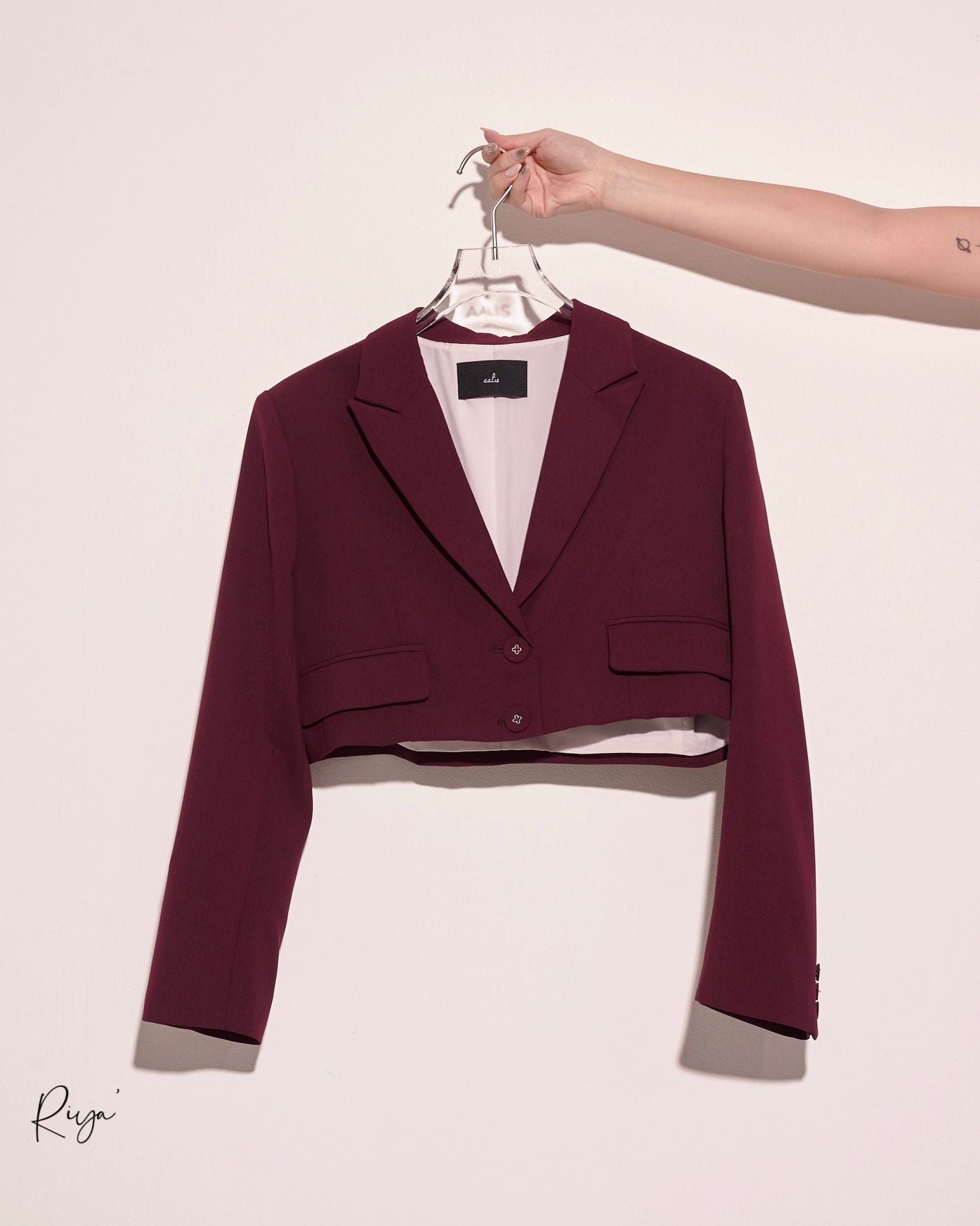 aalis RIYA super cropped blazer (Burgundy)