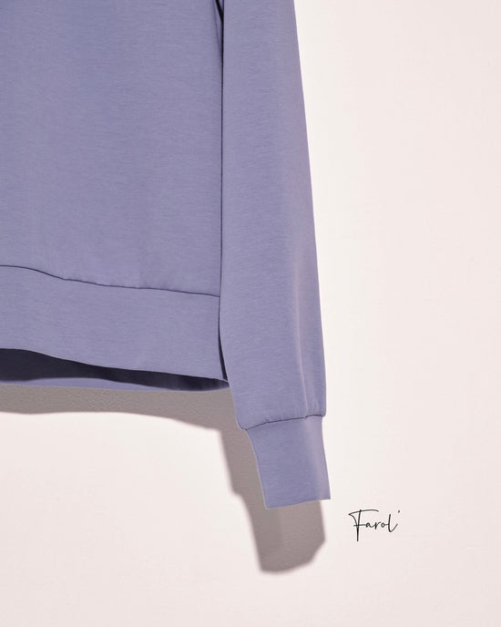 aalis FAROL FW24 sweater w lace patch on elbow (Grey blue)