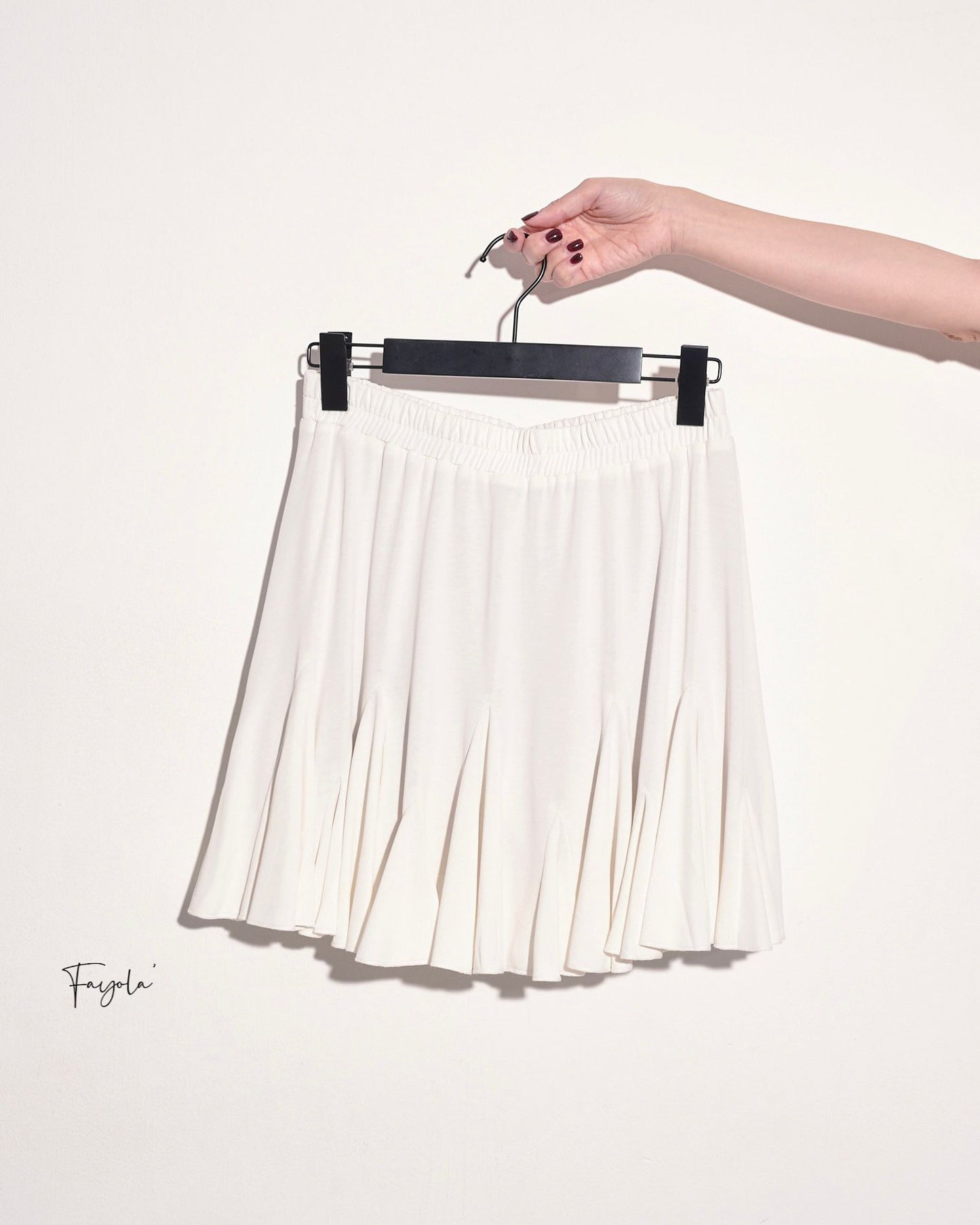 aalis FAYOLA godet knit skirt (White)