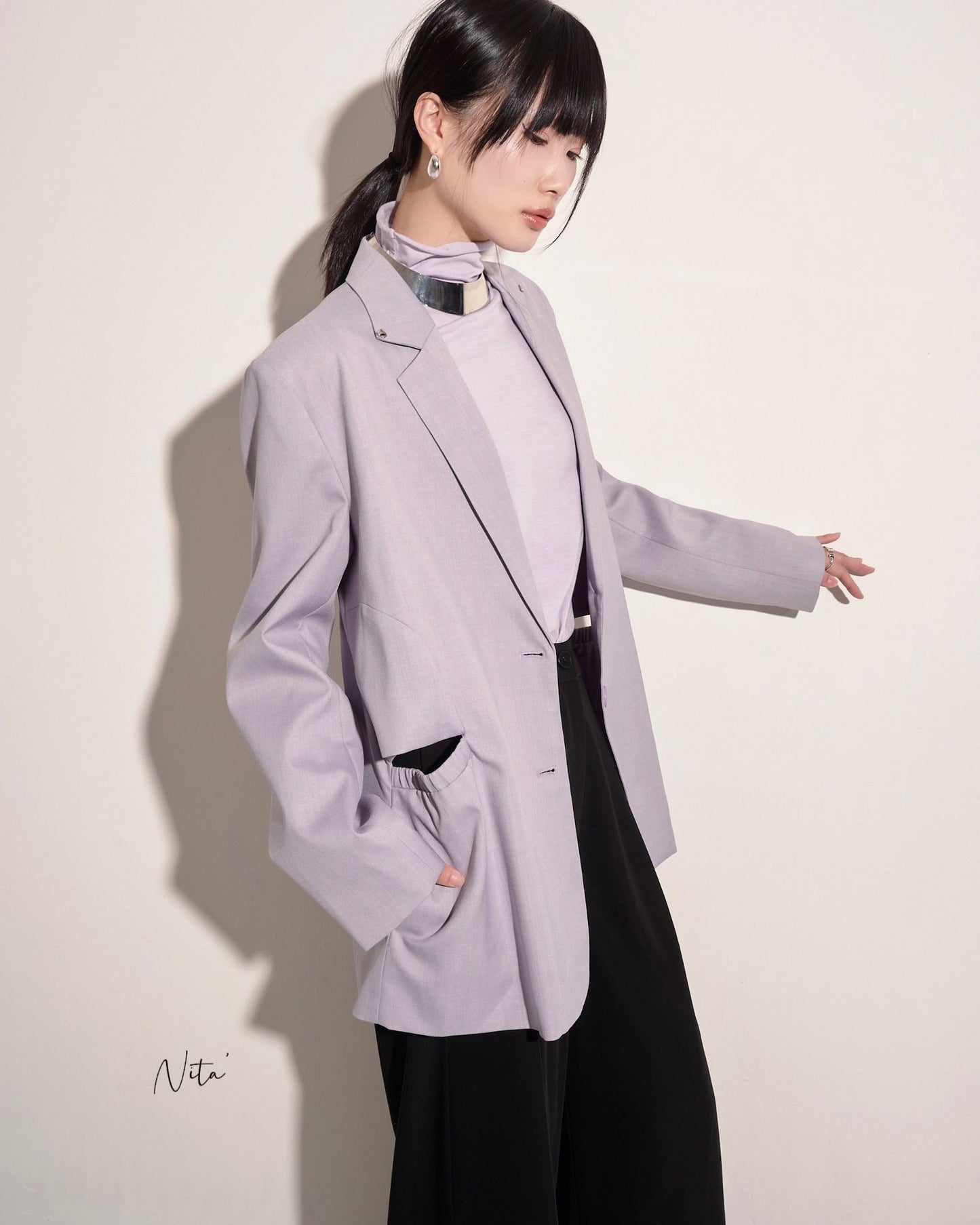 aalis NITA keyhole waist blazer (Lilac)