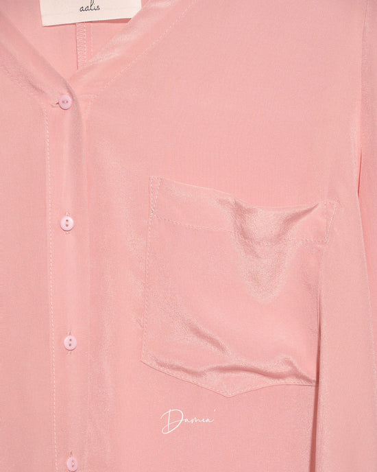 aalis DAMIA SILK single pocket V neck shirt (Pink)