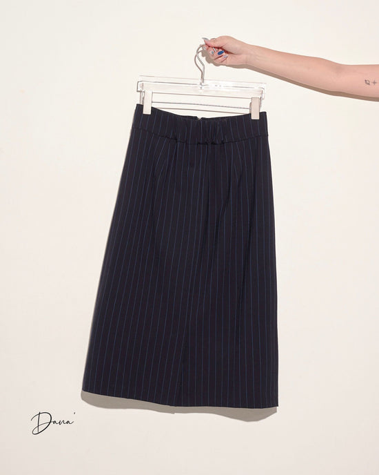 aalis DANA Zip front detail skirt (Navy stripe)