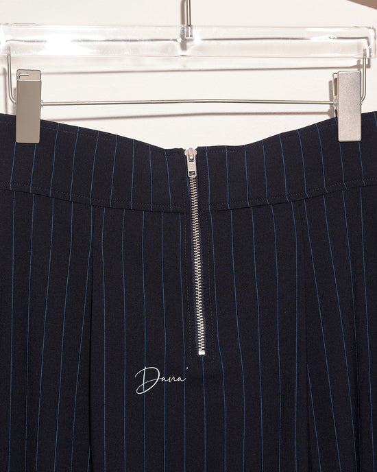 aalis DANA Zip front detail skirt (Navy stripe)