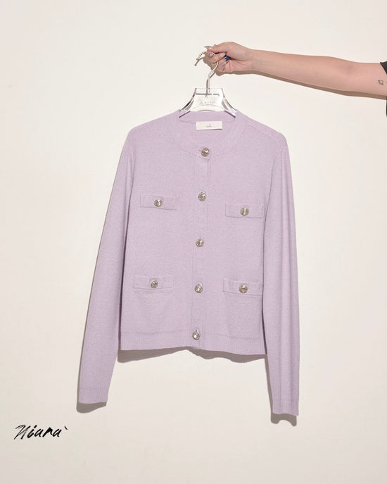 aalis NIARA 4 pockets roundneck cardigan (Lilac)