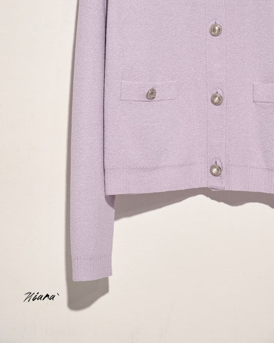 aalis NIARA 4 pockets roundneck cardigan (Lilac)