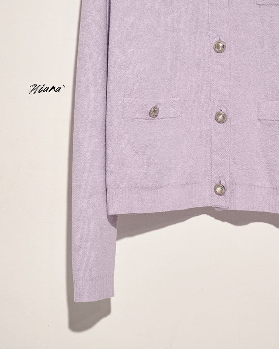 aalis NIARA 4 pockets roundneck cardigan (Lilac)