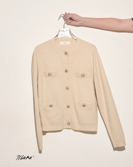 aalis NIARA 4 pockets roundneck cardigan (Light beige)