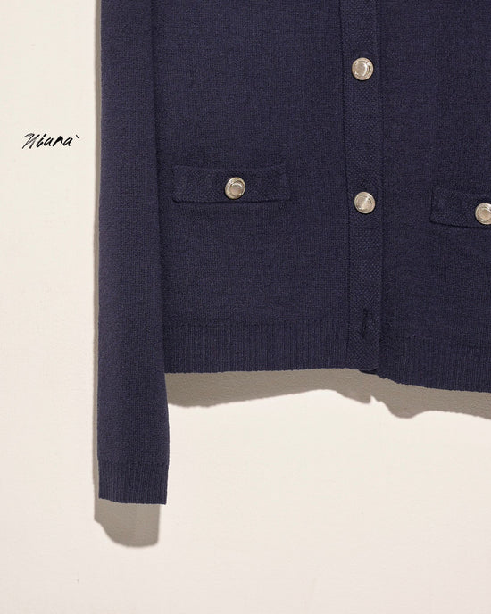 aalis NIARA 4 pockets roundneck cardigan (Navy)