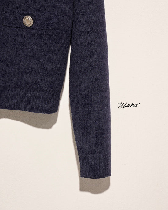 aalis NIARA 4 pockets roundneck cardigan (Navy)