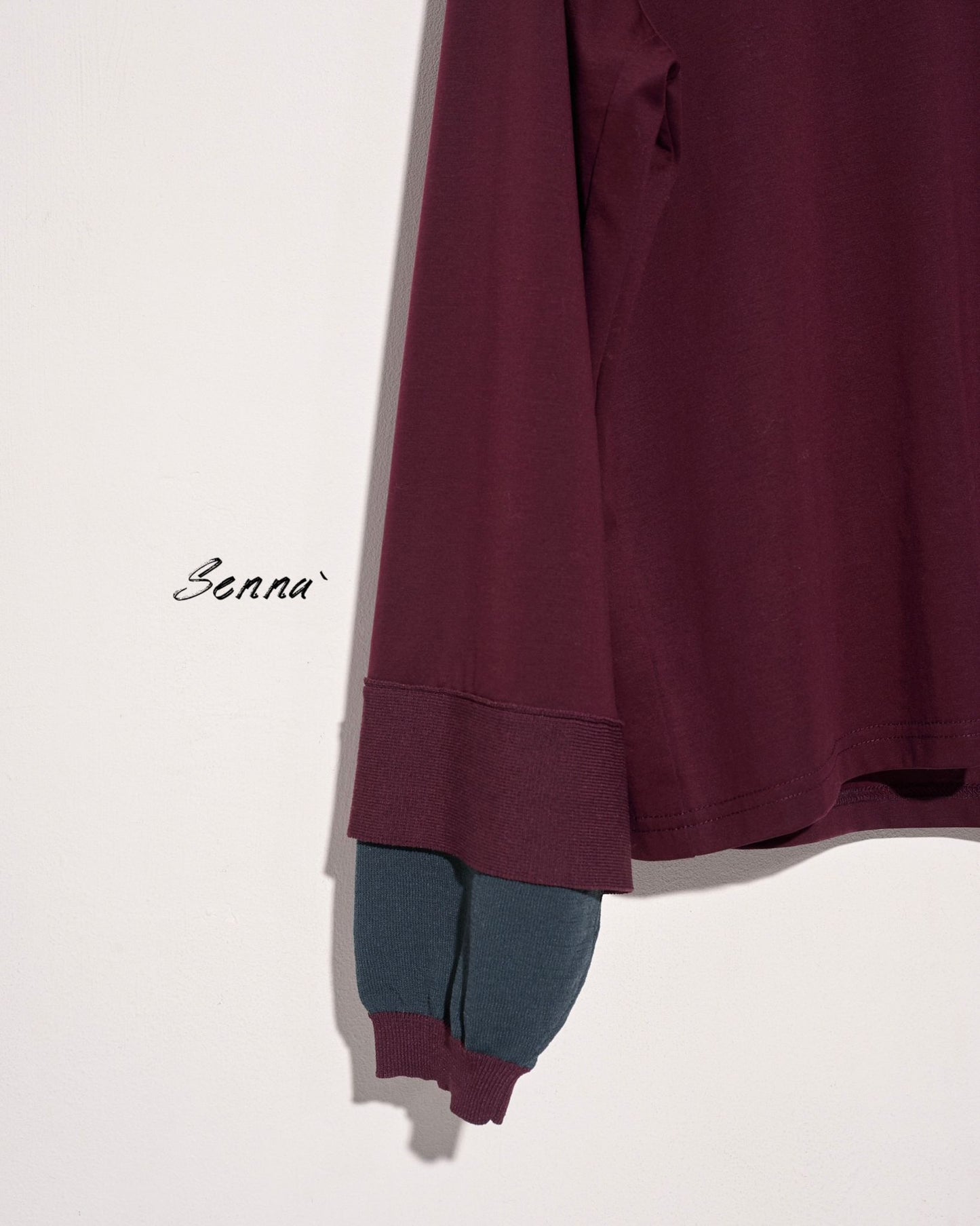 aalis SENNA knitted sweater sleeves top (Burgundy)