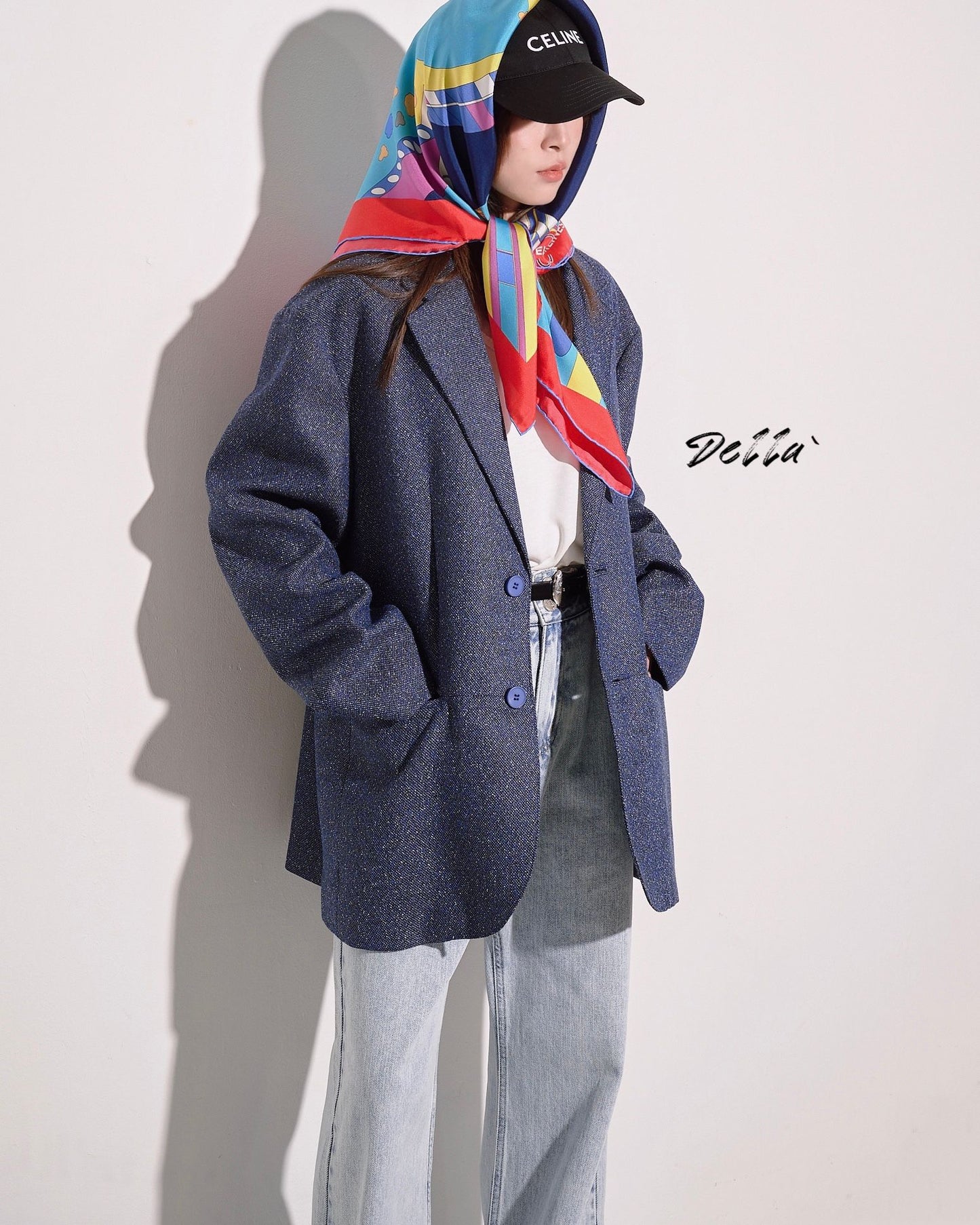 aalis DELLA FW24 超大西装外套（蓝色混合）