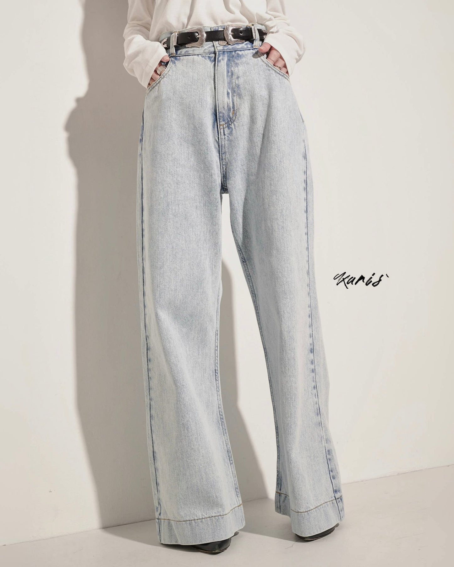 aalis KARIS high rise wide leg jeans (Blue denim)