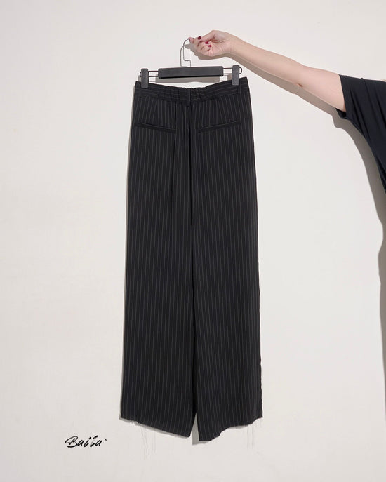 aalis BAILA comfort wide legs suiting pants (Black white stripe)