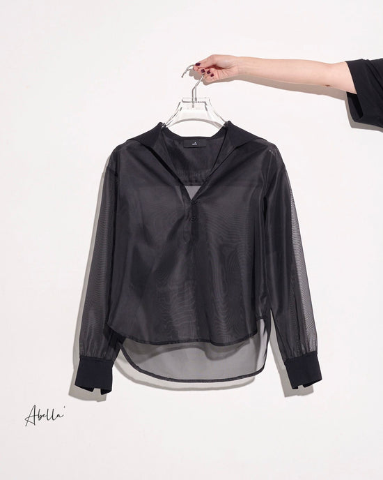 aalis ABELLA knitted collar sweater shirt (Black)