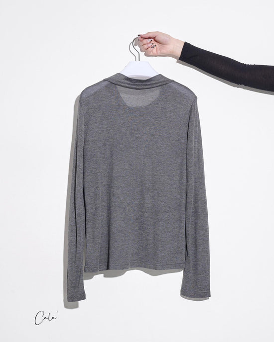 aalis CALA twisted knot on the front L/S top (Grey)