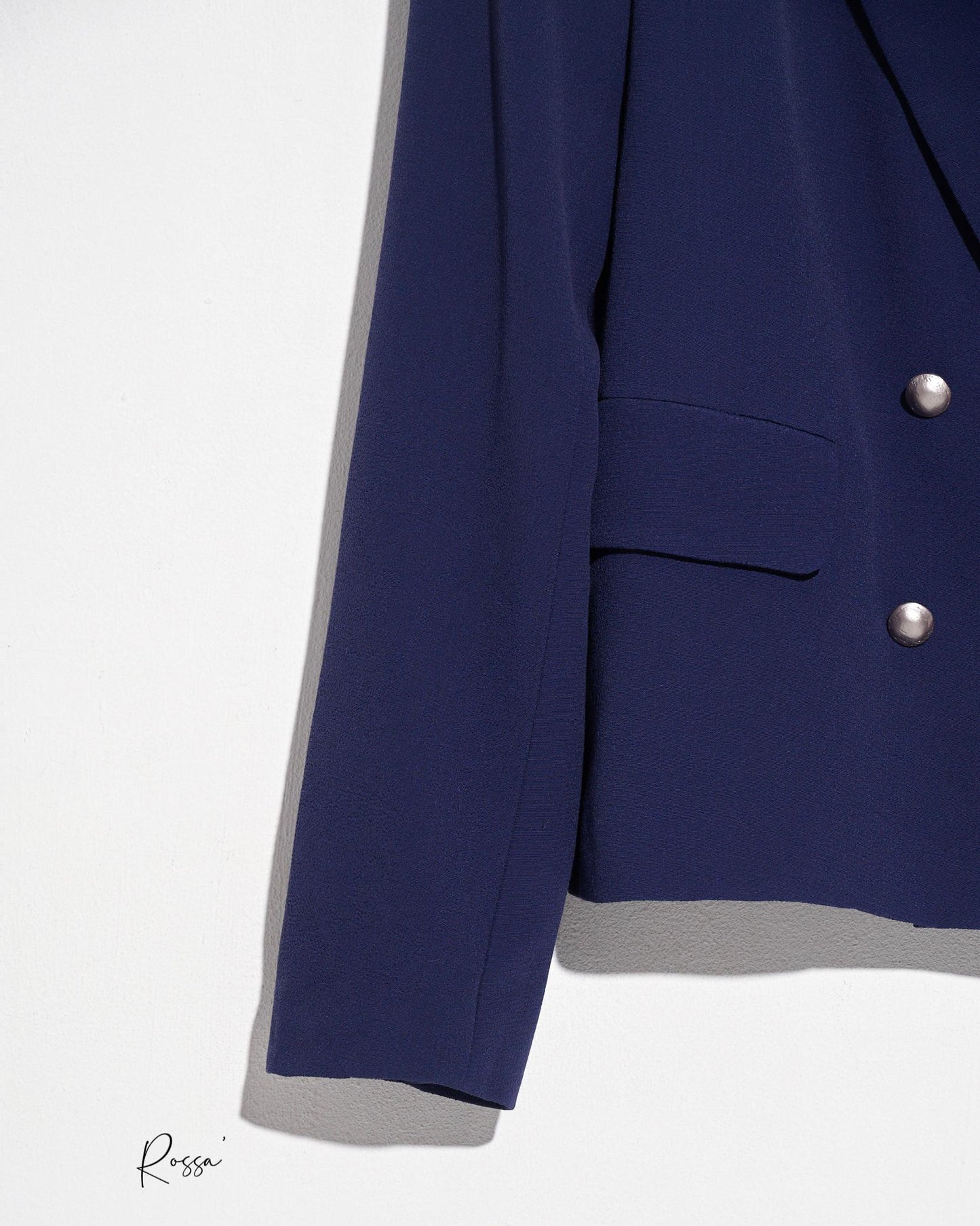 aalis ROSSA 4 buttons crepe fitted navy blazer (Navy)