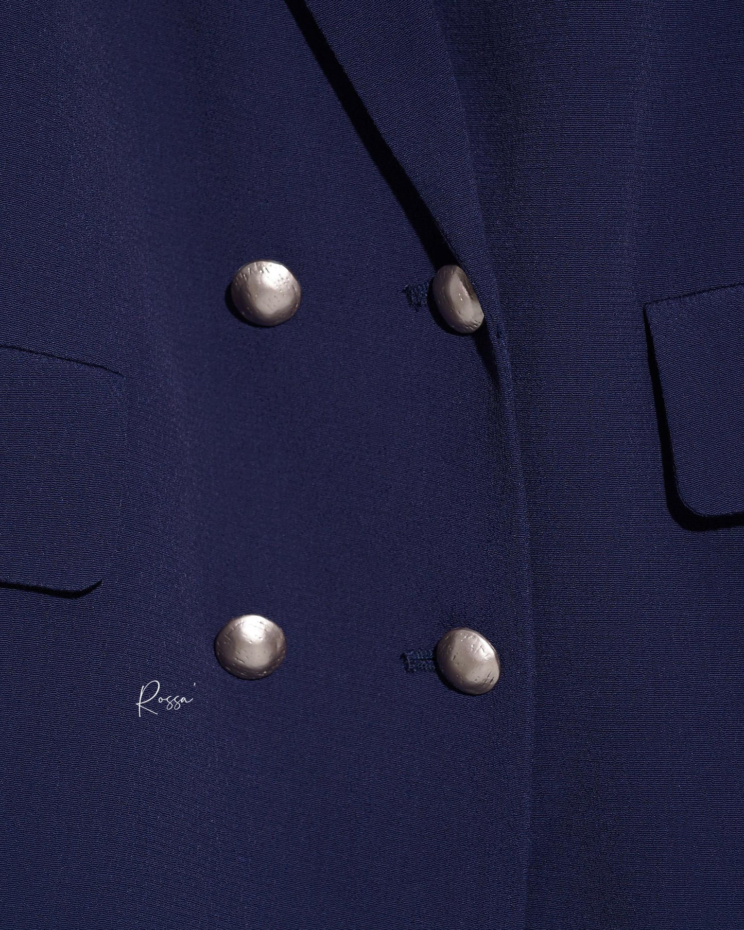 aalis ROSSA 4 buttons crepe fitted navy blazer (Navy)