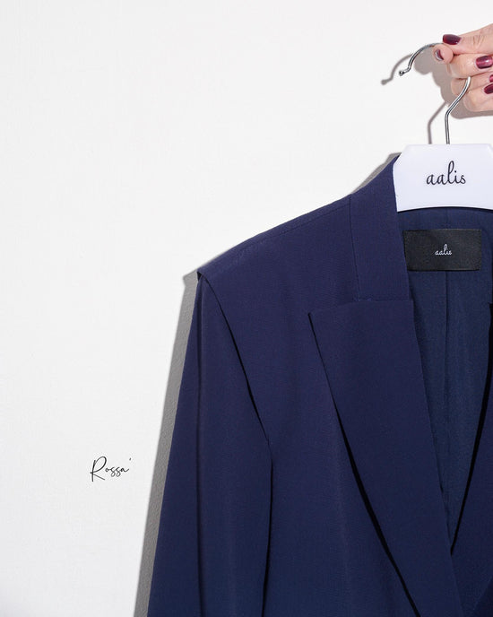 aalis ROSSA 4 buttons crepe fitted navy blazer (Navy)