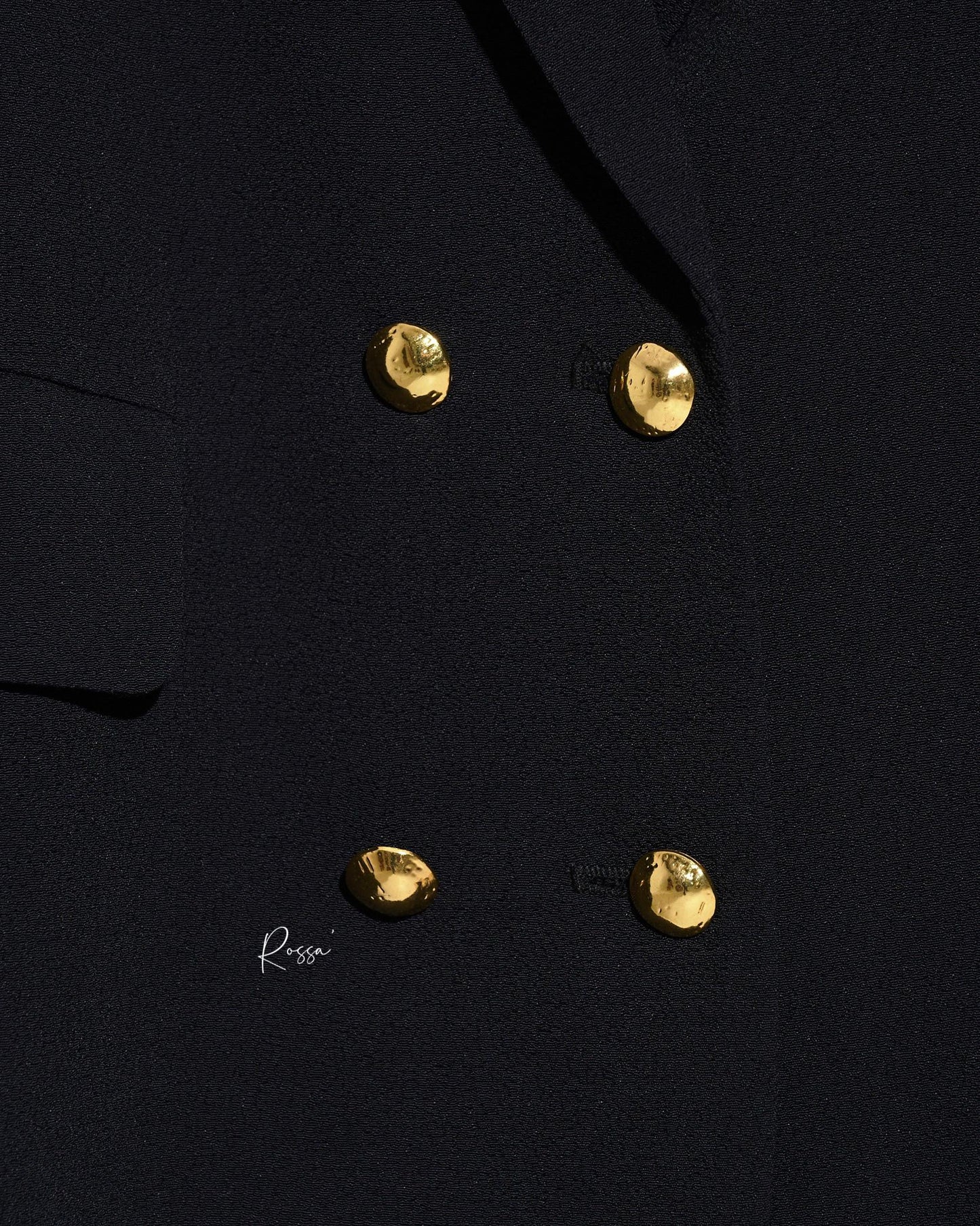 aalis ROSSA 4 buttons crepe fitted navy blazer (Black)