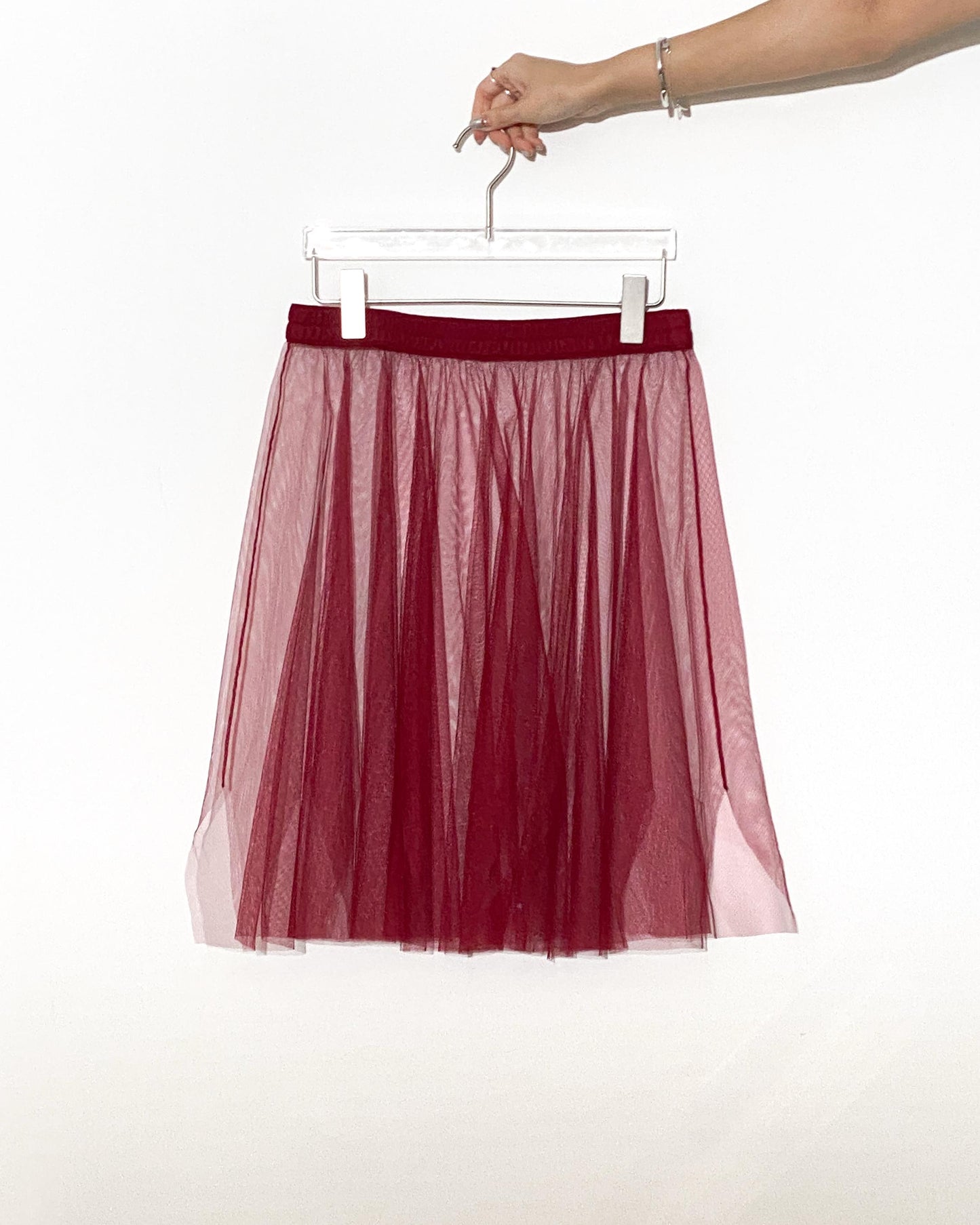 aalis RIN mesh skirt with lining shorts (Burgundy)