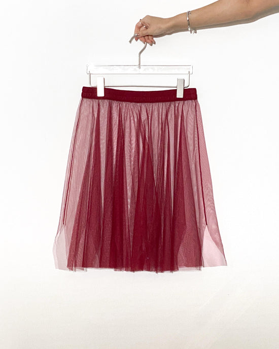 aalis RIN mesh skirt with lining shorts (Burgundy)