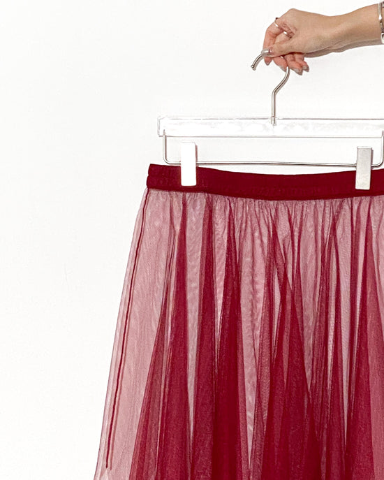 aalis RIN mesh skirt with lining shorts (Burgundy)