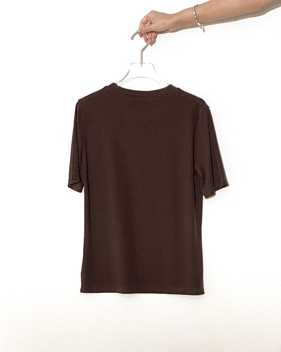 aalis HARU fitted s/s cotton top (Brown)