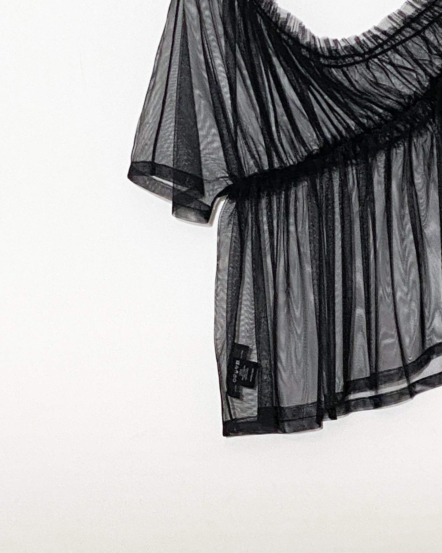 aalis TRICE one shoulder rushing mesh top (Black)