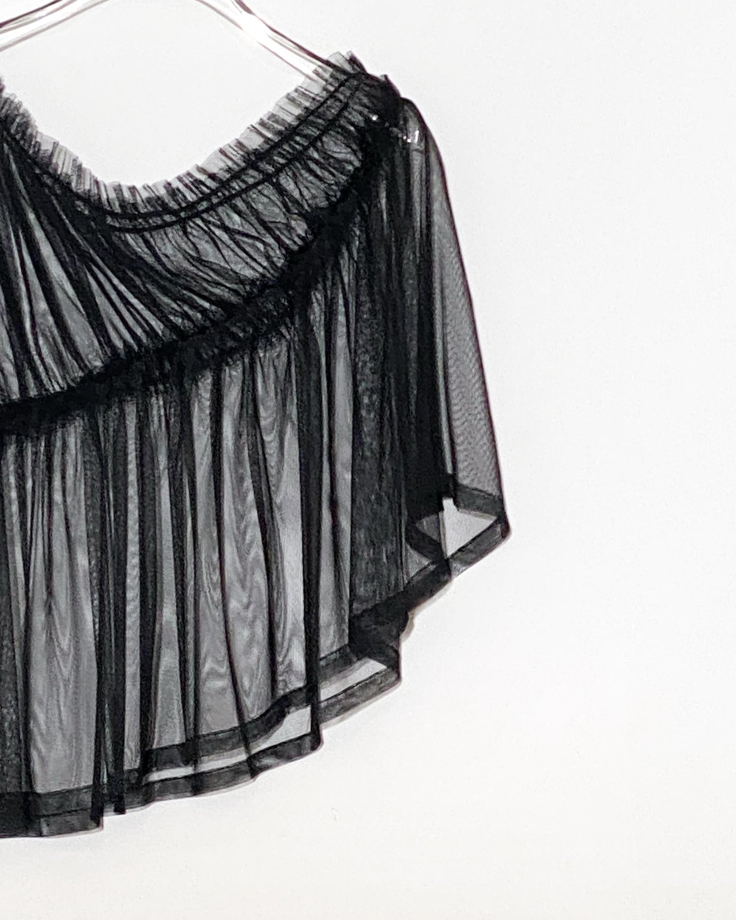 aalis TRICE one shoulder rushing mesh top (Black)