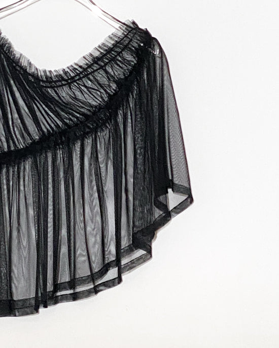 aalis TRICE one shoulder rushing mesh top (Black)