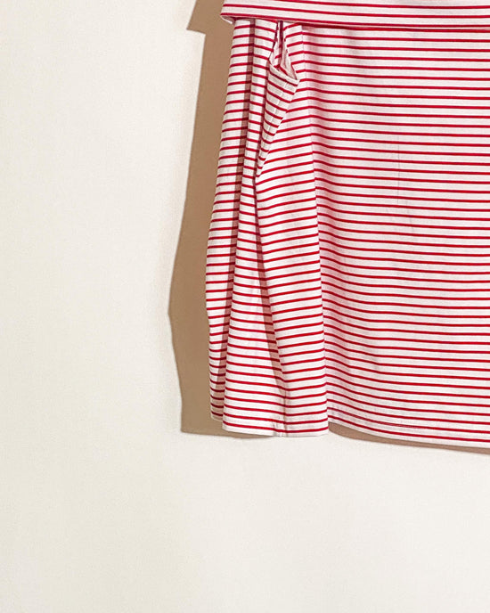 aalis RENI off shoulder knit cape top (Red stripe)