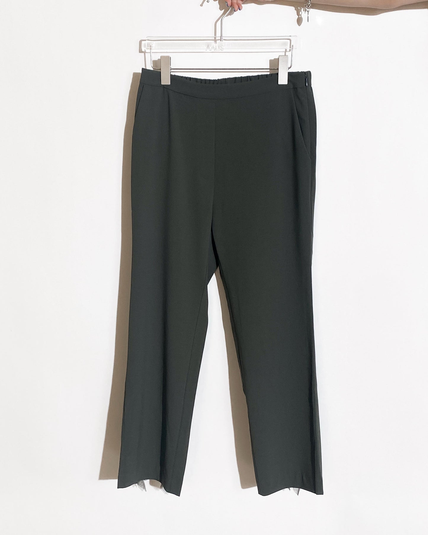 aalis HINI MESH mesh ruffle hem pants (Dark khaki)