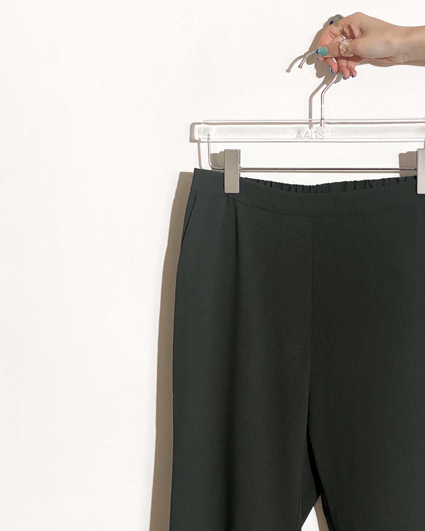 aalis HINI MESH mesh ruffle hem pants (Dark khaki)