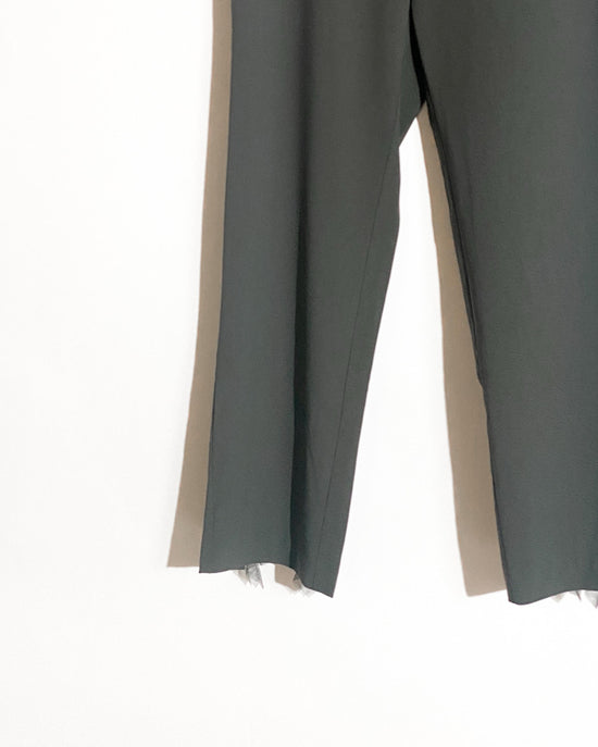 aalis HINI MESH mesh ruffle hem pants (Dark khaki)