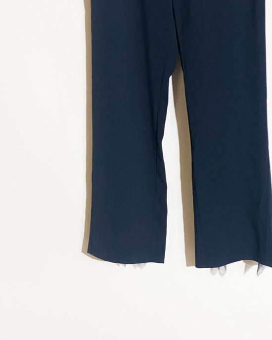 aalis HINI MESH mesh ruffle hem pants (Navy)