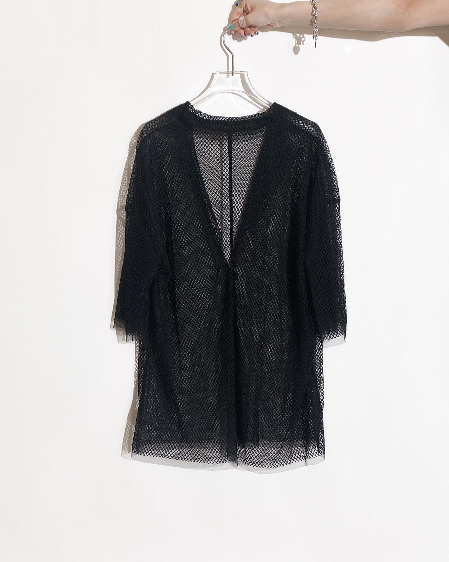 aalis BOYE SS26 fishnet mesh S/S blazer (Black)