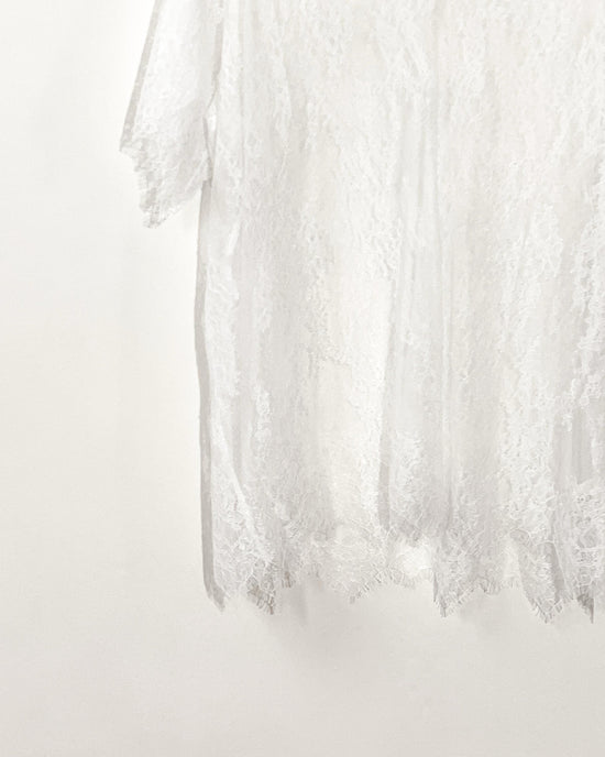 aalis AALIS 15 V neck lace tee (White)