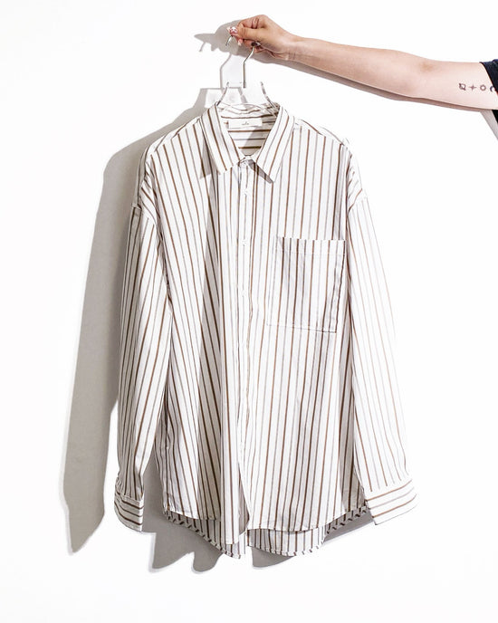 aalis JAMIE oversized striped shirt (Khaki)