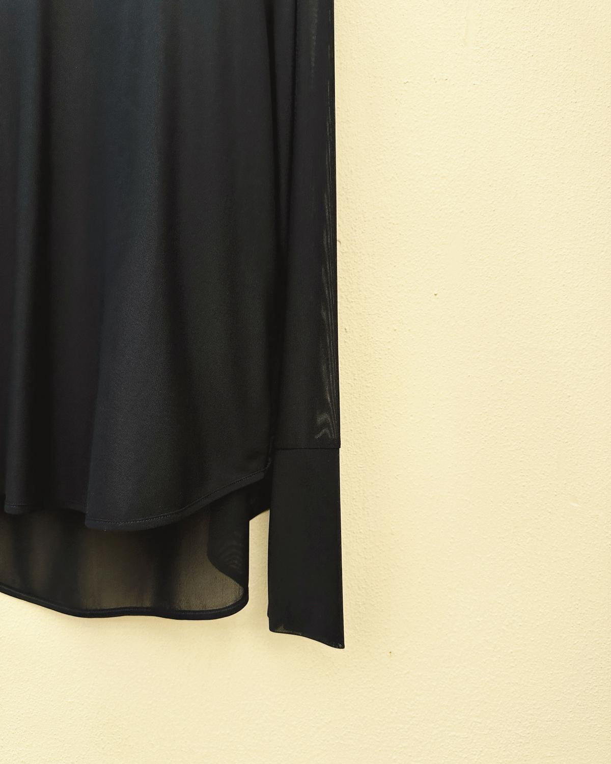 aalis RIVKA mesh crew neck top (Black)