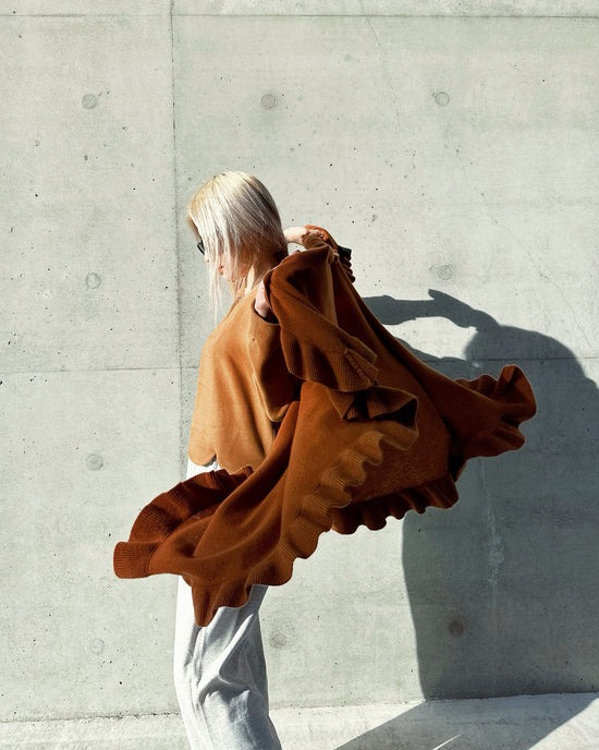 aalis LUCIE FW25 cashmere scarf (Heather Brown)