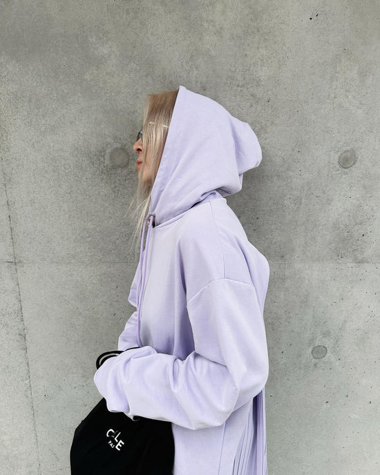 aalis PARMA pleated chiffon hoodie (Lilac)