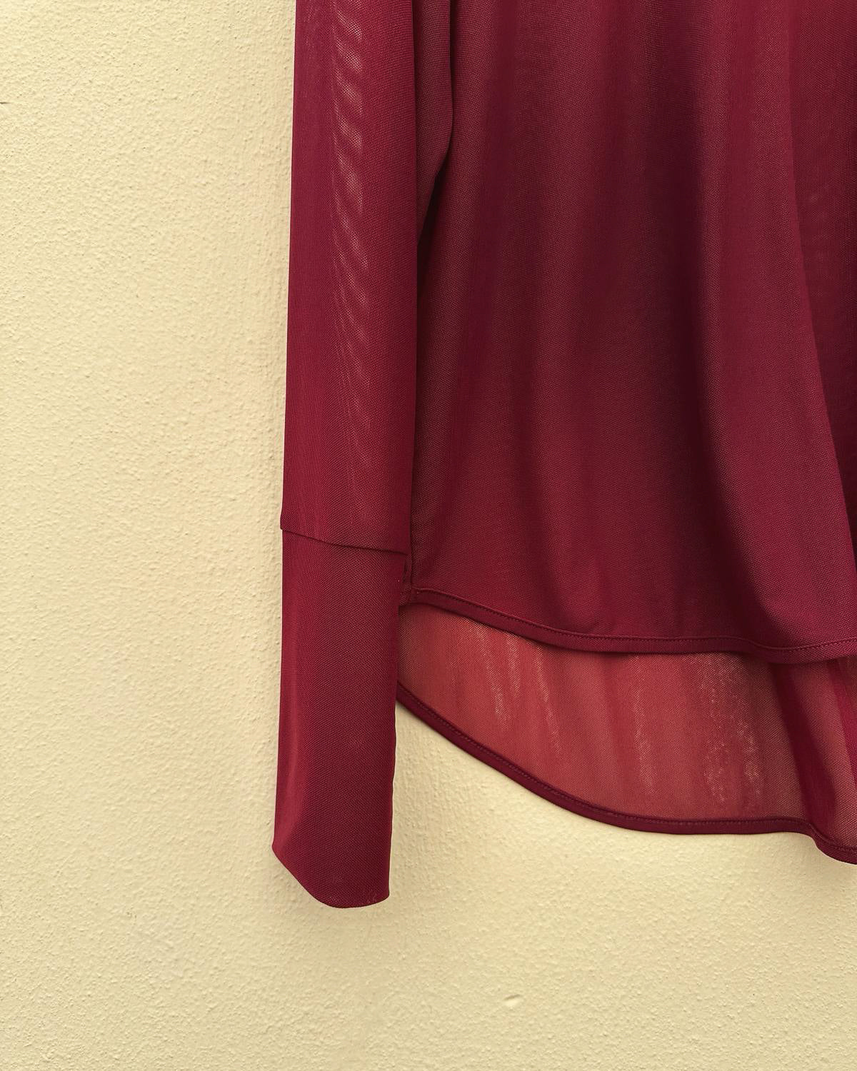 aalis RIVKA mesh crew neck top (Burgundy)