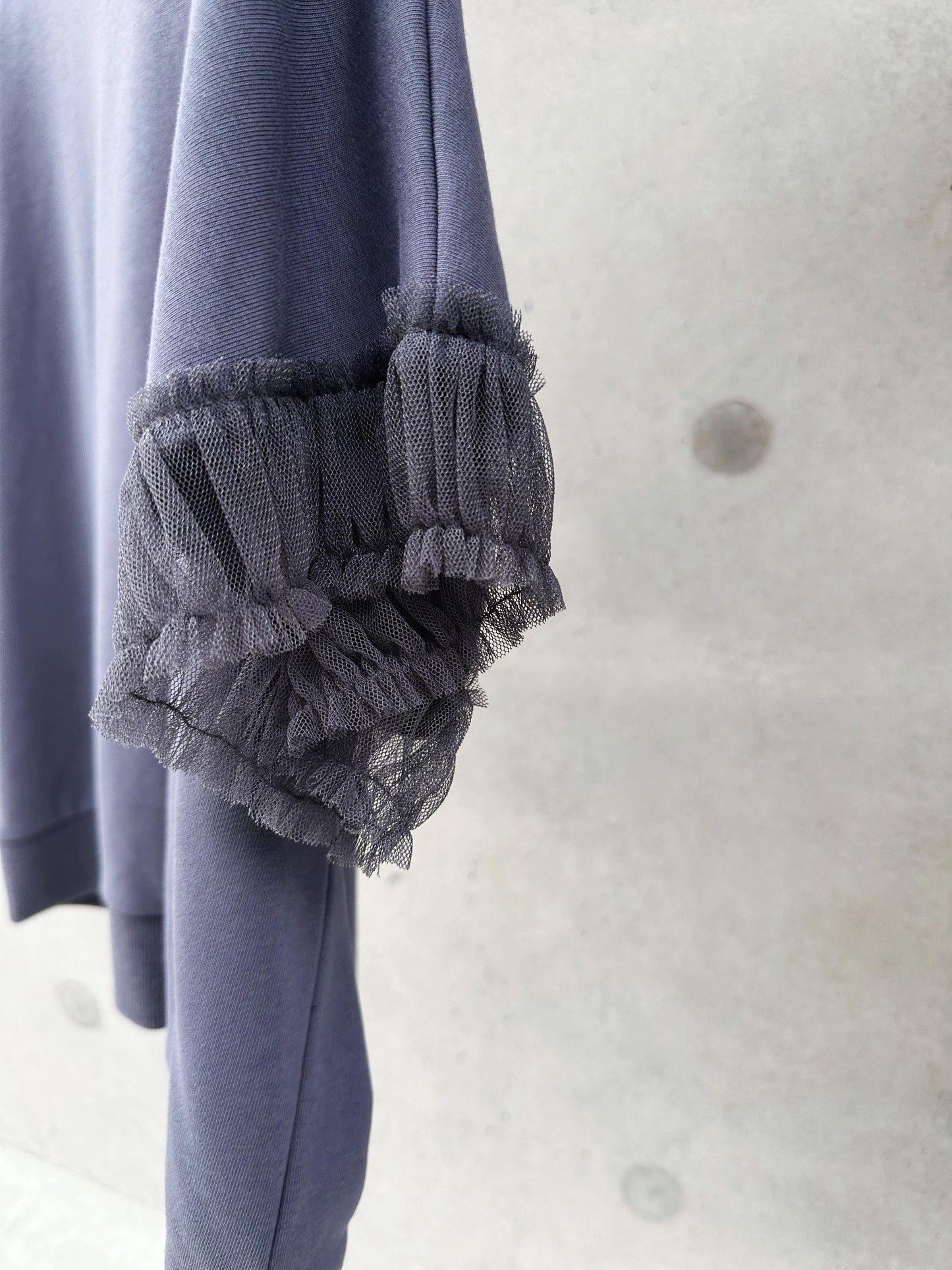 aalis ASENKA sleeves mesh ruching (Grey Blue)